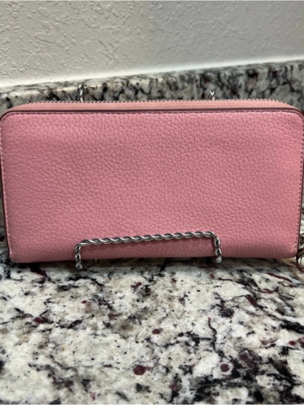 Coach Pink Leather Zip Wallet with Sundae Patch - Picture 3 of 3